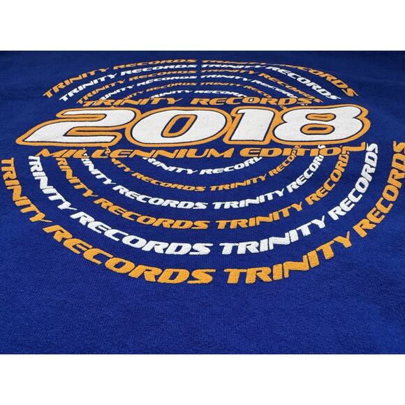 Trinity Records 2018 Millennium Edition Hooded Sweatshirt Hoodie in Blue, Size M - Picture 3 of 5